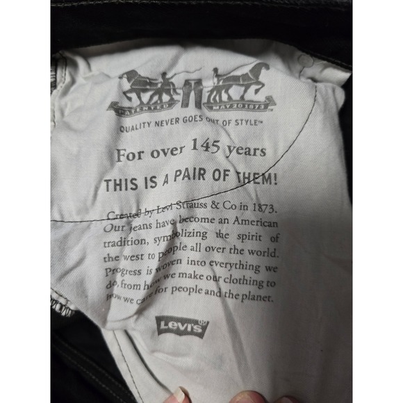 Levi's 505 Regular Fit Black Jeans Men's W40 L30 Classic Casual Denim Pants (C) - Picture 5 of 5